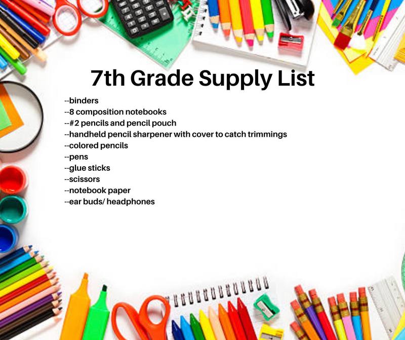 2022 - 2023 School Supply Lists | Harnett Central Middle School