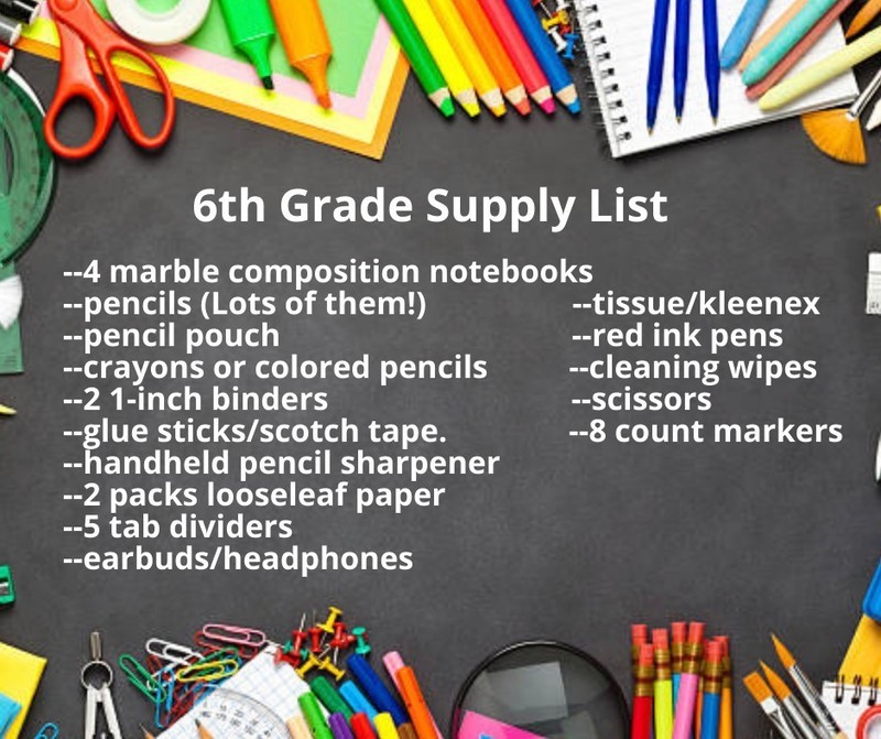 What School Supplies Do I Need For 6th Grade?